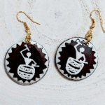 Warli-themed Wooden earrings