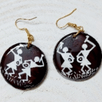 Warli-themed Wooden earrings