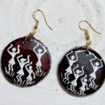 Warli-themed Wooden earrings