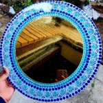 Blue dot mandala mirror