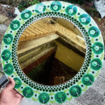 Green dot mandala mirror