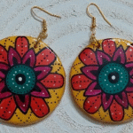 Mandala Wooden earrings