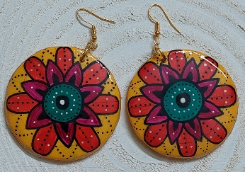 Mandala Wooden earrings