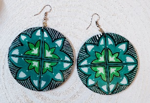 Mandala Wooden earrings