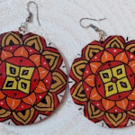 Mandala Wooden earrings