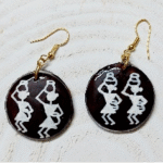 Warli-themed Wooden earrings